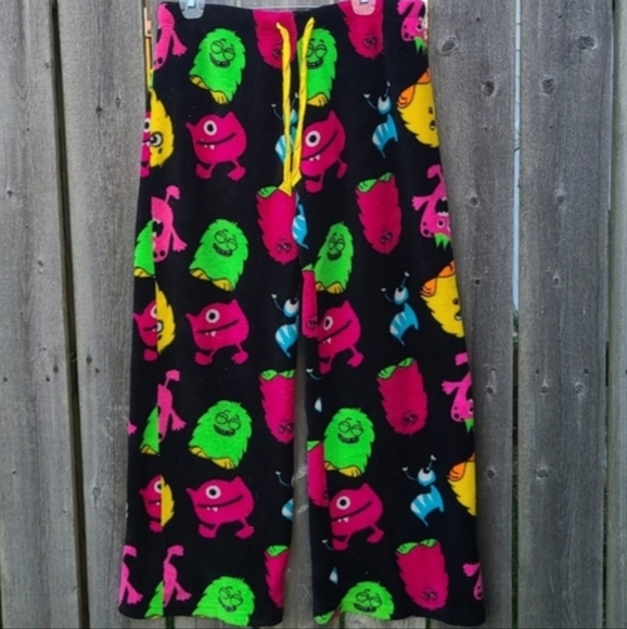 Monster Pajama Pants with Bright Colorful Monster Print - Picture 1 of 2